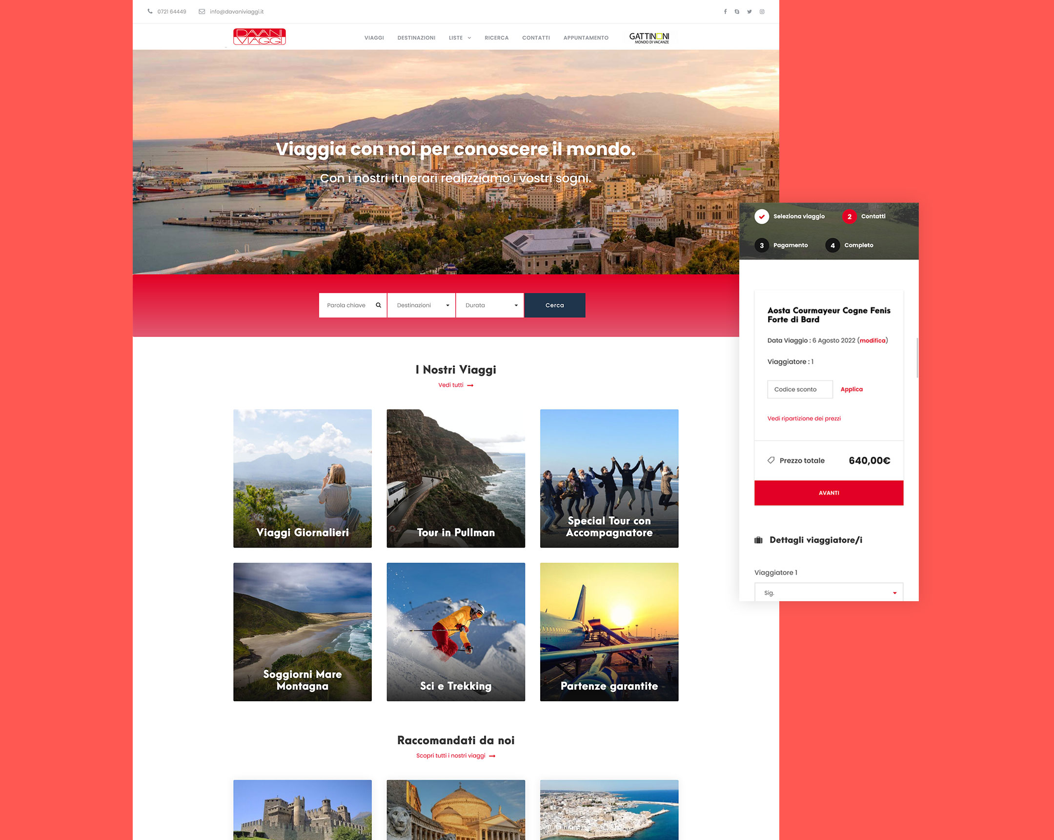 visione del sito desktop e cellulare del sito davani viaggi